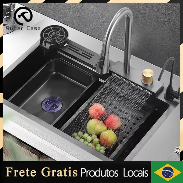 Cuba Cascata Gourmet Completa Aço Inox - 78x45